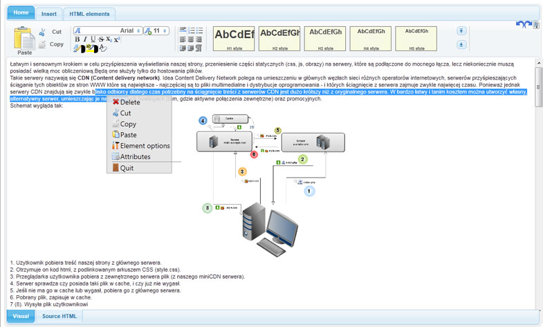 HTML 5 WYSIWYG Editor