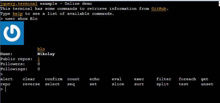 jquery.terminal