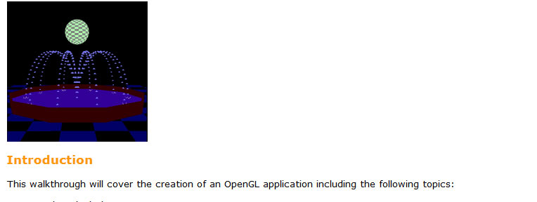 Fountain OpenGL Application Walkthrough