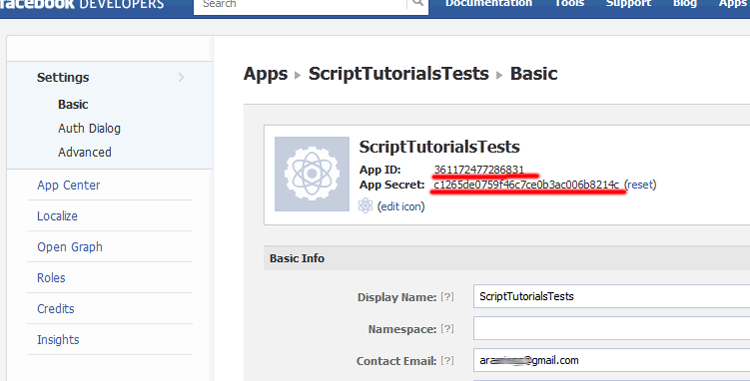 Faceboog Friends API - step 2