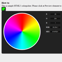 HTML5 Color Picker (canvas) HTML5 Color Picker (canvas)
