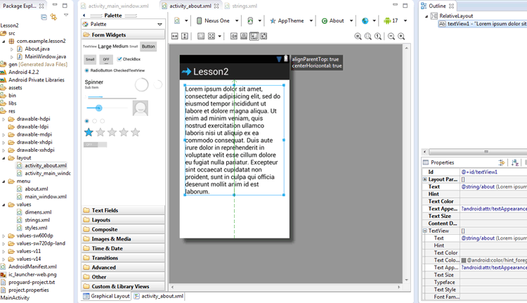 About page with text