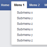 Facebook like menu (responsive) Facebook like menu (responsive)