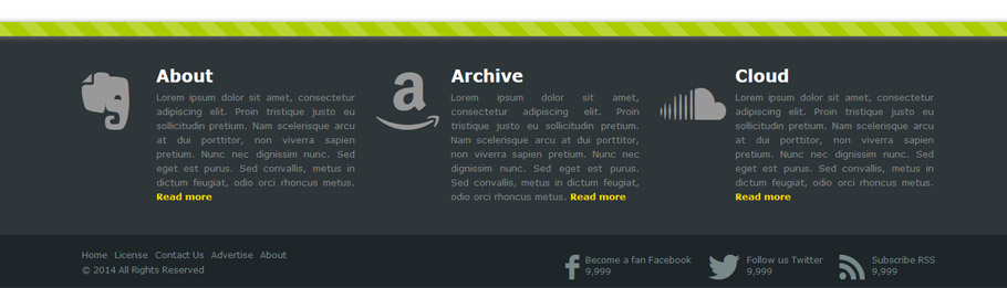 Stylish responsive footer - result