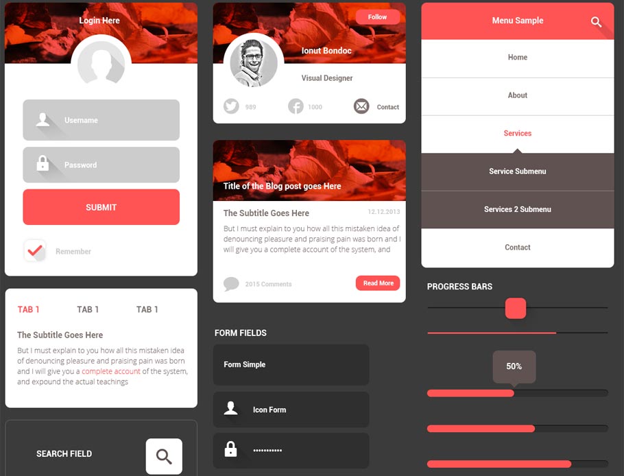 Free Awesome Flat Ui Kit