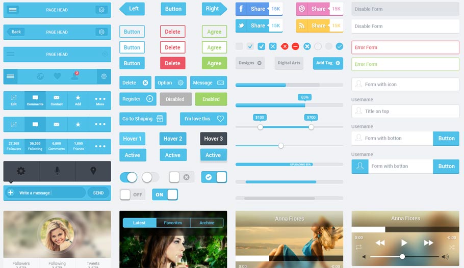 Flatastic Mobile UI Kit