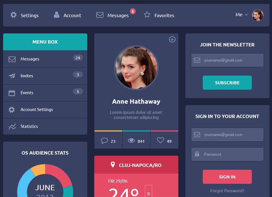 Flat Design UI Components