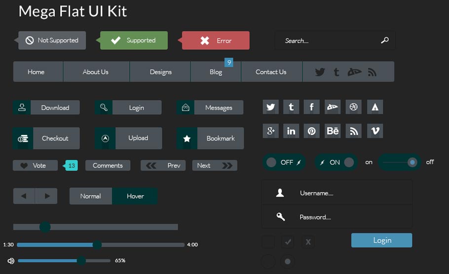 Mega Flat UI Kit