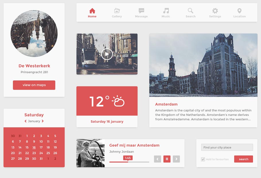Flat UI kit (psd)