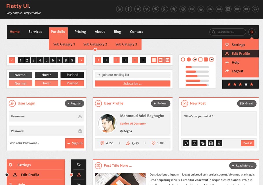 Flatty UI Kit