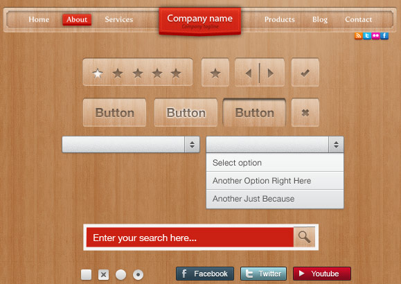 Retro Wood UI Kit Prev