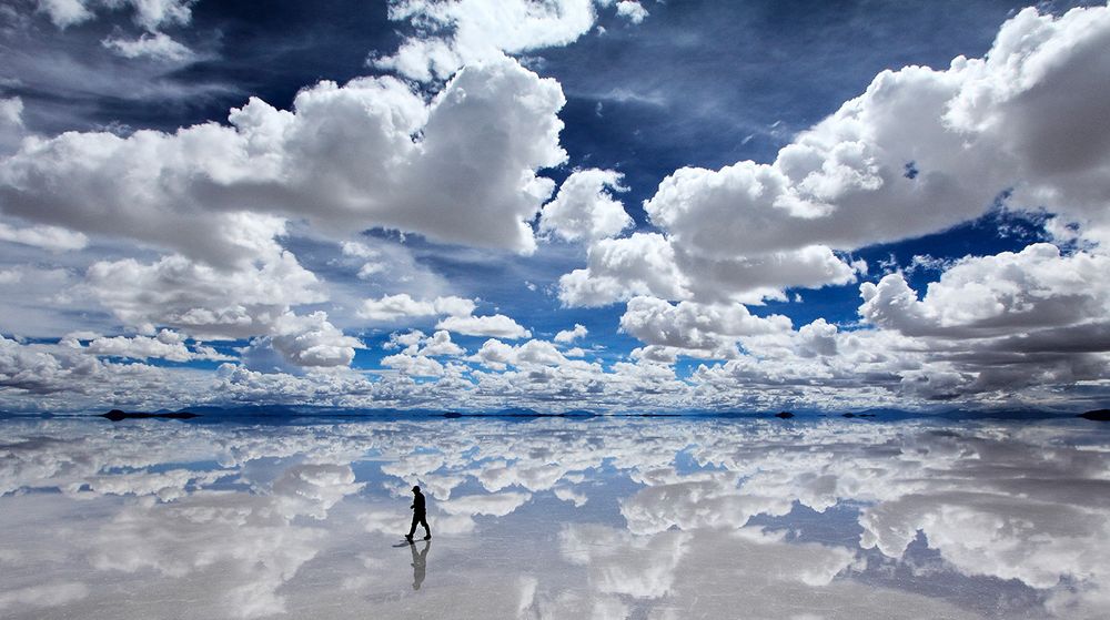 Reflective salt flats in Bolivia Reflective salt flats in Bolivia