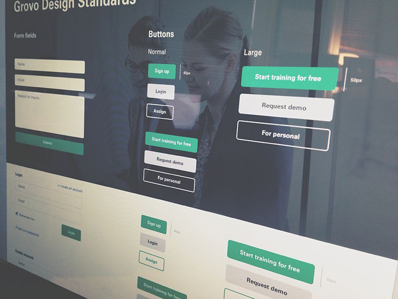 Refreshed buttons & form fields by Grovo