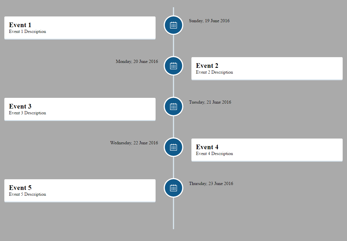 Vertical Timeline with CSS and JavaScript
