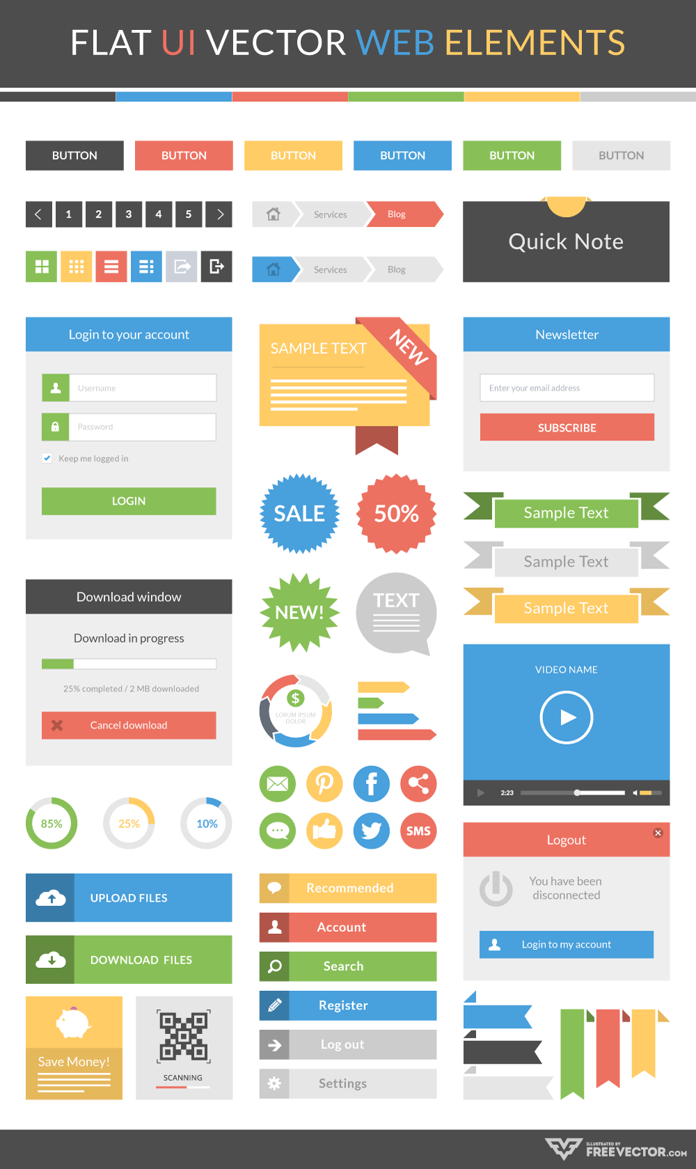 Flat UI Vector Web Elements