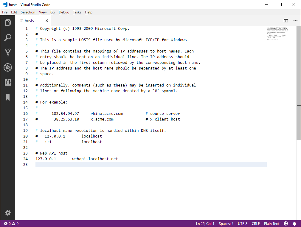 C:\Windows\system32\drivers\etc\hosts file