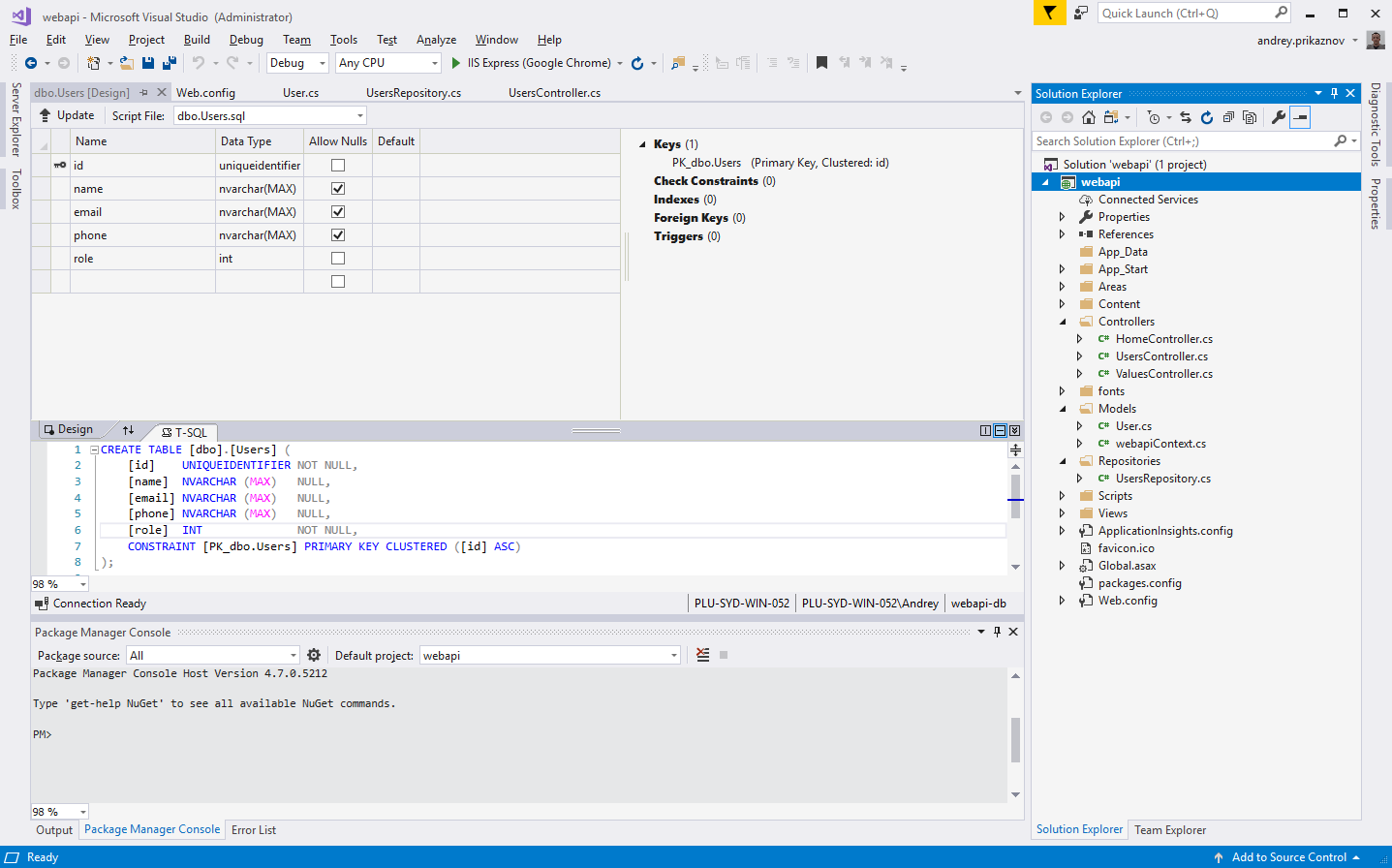 create database