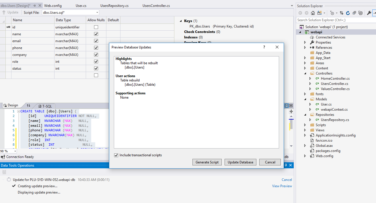 update database - step 2