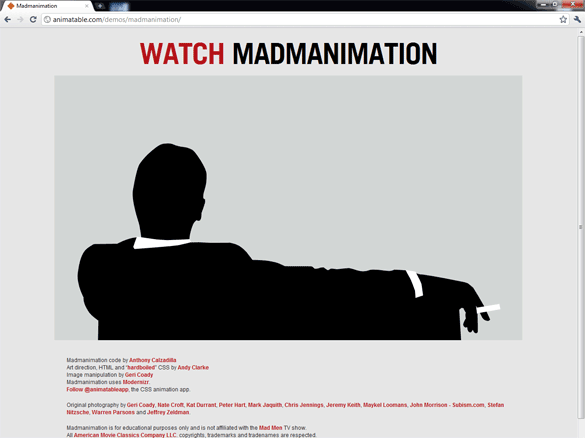 Madmanimation demo in Chrome